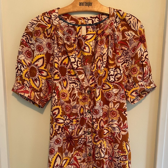 Anthropoligie Raw Hem Floral Dress - Picture 3 of 7